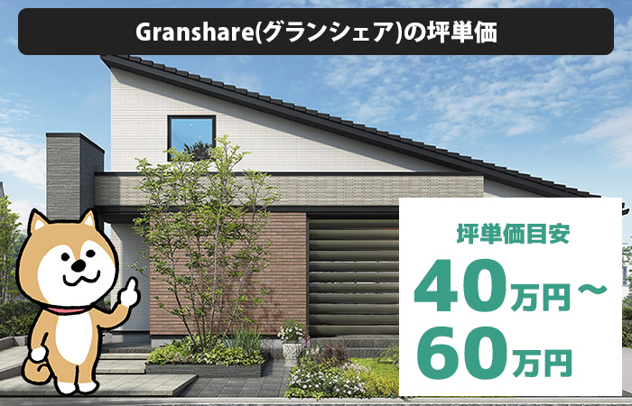 Granshare(グランシェア)の坪単価は「40万円から60万円程度」