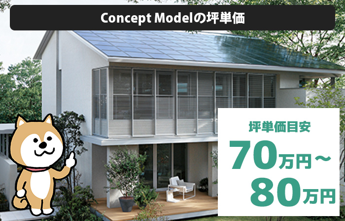 Concept Modelの坪単価は「70万円から80万円程度」