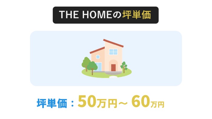THE HOMEの坪単価は50万〜60万円