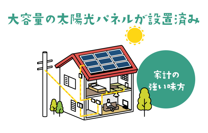 一条工務店の分譲住宅は大容量の太陽光パネルが設置済み