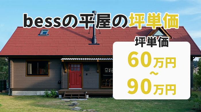 bessの家が建てる平屋の坪単価は60万〜90万円程度