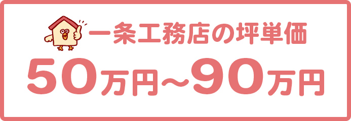 一条工務店の坪単価は50万円～90万円