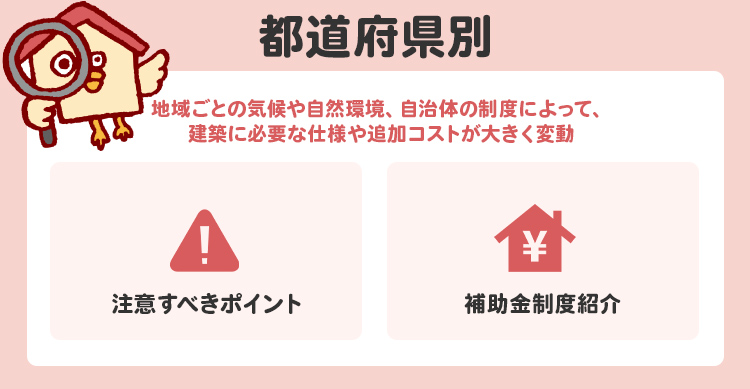地域別の注意すべきポイントや補助金制度紹介
