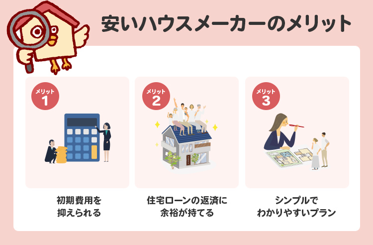安いハウスメーカーのメリット