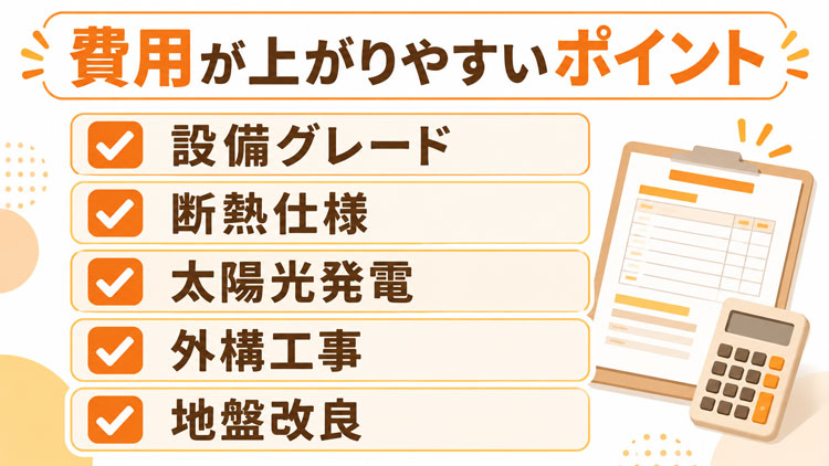 エースホームで費用が高くなりやすいポイント