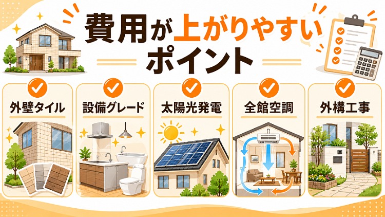 クレバリーホームで費用が高くなりやすいポイント