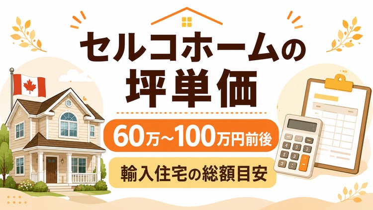 セルコホームの坪単価はいくら？30坪・35坪・40坪の総額目安とカナダ輸入住宅の特徴を解説