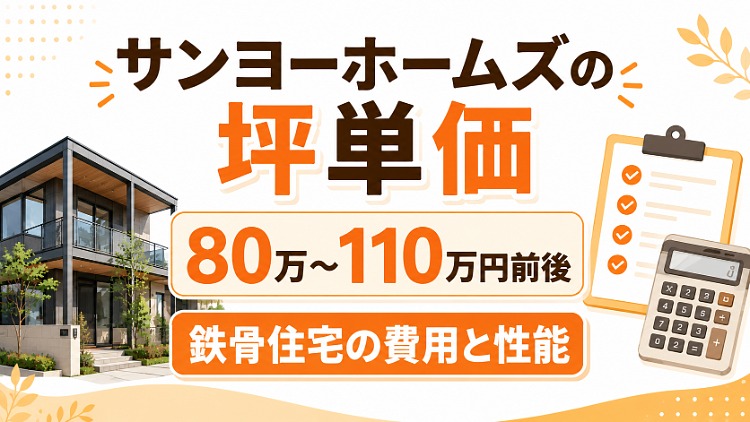 サンヨーホームズの坪単価はいくら？30坪・35坪・40坪の総額目安と鉄骨住宅の特徴を解説
