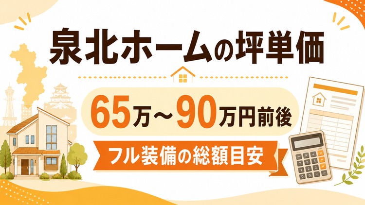 泉北ホームの坪単価はいくら？30坪・35坪・40坪の総額目安とフル装備の家を解説