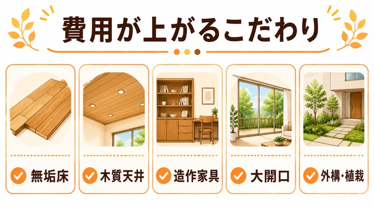 住友林業で費用が高くなりやすいポイント
